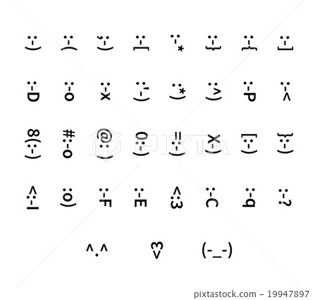 Large set of typography smiley icons Large set of typography smiley icons 19947897
