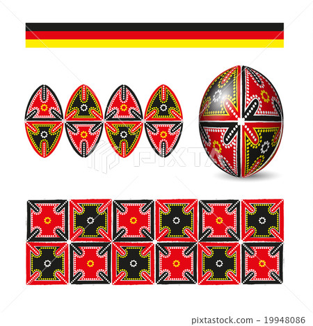 Easter egg with an Ukrainian folk pattern ornament Easter egg with an Ukrainian folk pattern ornament 19948086