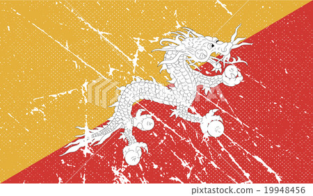Flag of Bhutan with old texture. Vector Flag of Bhutan with old texture. Vector 19948456