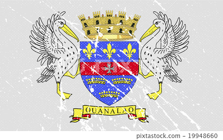 Flag of Saint Barthelemy with old texture. Vector Flag of Saint Barthelemy with old texture. Vector 19948660