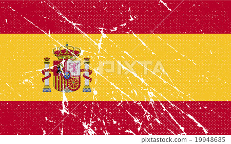 Flag of Spain with old texture. Vector 19948685