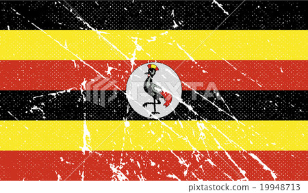 Flag of Uganda with old texture. Vector Flag of Uganda with old texture. Vector 19948713