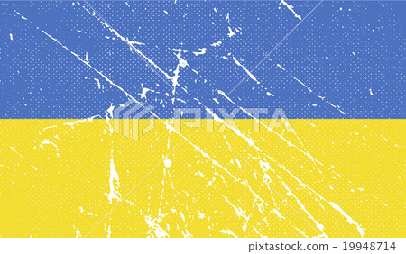 Flag of Ukraine with old texture. Vector Flag of Ukraine with old texture. Vector 19948714