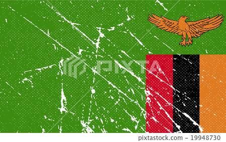 Flag of Zambia with old texture. Vector 19948730