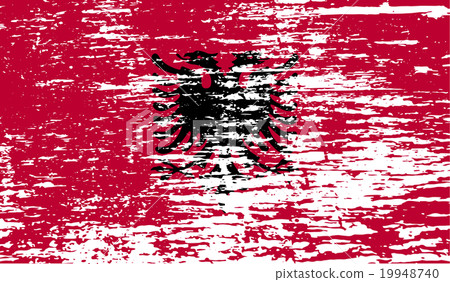 Flag of Albania with old texture. Vector 19948740
