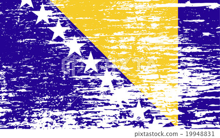 Flag of Bosnia and Herzegovina with old texture 19948831