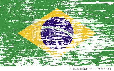 Flag of Brazil with old texture. Vector 19948833