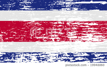 Flag of Costa Rica with old texture. Vector - Stock Illustration ...