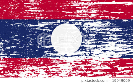 Flag of Laos with old texture. Vector 19949009