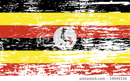 Flag of Uganda with old texture. Vector Flag of Uganda with old texture. Vector 19949198