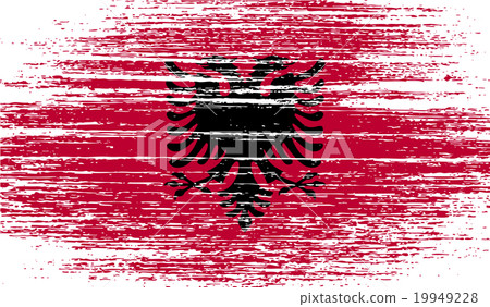 Flag of Albania with old texture. Vector 19949228