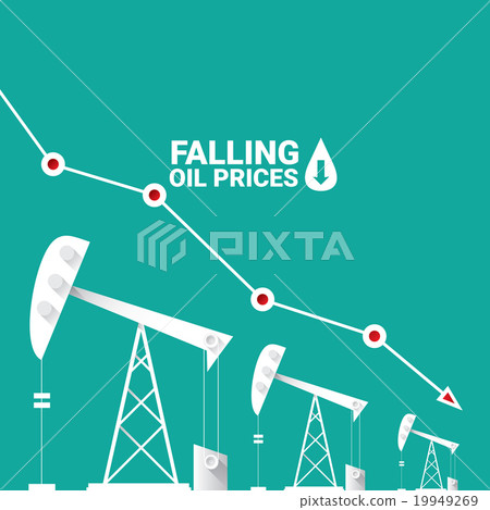 Oil price falling down graph illustration. vector  19949269