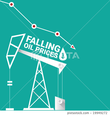 Oil price falling down graph illustration. vector  19949272