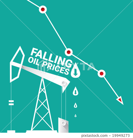 Oil price falling down graph illustration. vector  19949273