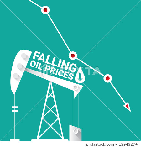 Oil price falling down graph illustration. vector  19949274
