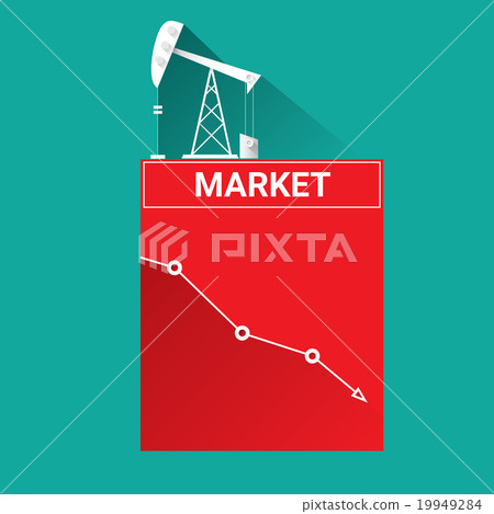 Oil price falling down graph illustration. vector  19949284