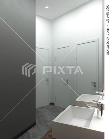 Bathroom modern loft style, 3D render Bathroom modern loft style, 3D render 19949650