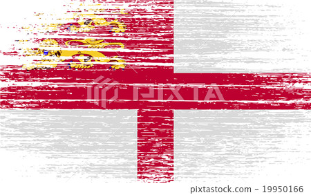 Flag of Sark with old texture. Vector 19950166