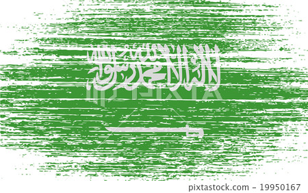 Flag of Saudi Arabia with old texture. Vector 19950167