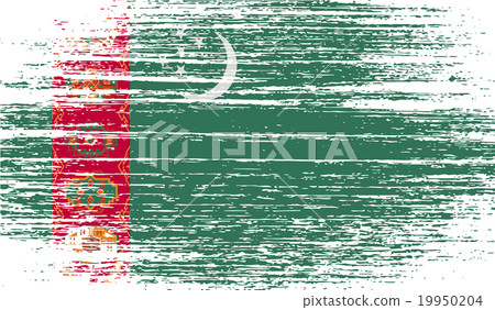 Flag of Turkmenistan with old texture. Vector Flag of Turkmenistan with old texture. Vector 19950204