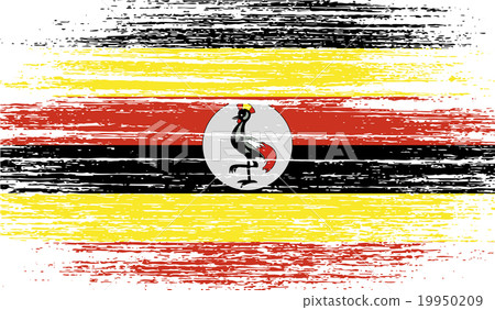 Flag of Uganda with old texture. Vector Flag of Uganda with old texture. Vector 19950209