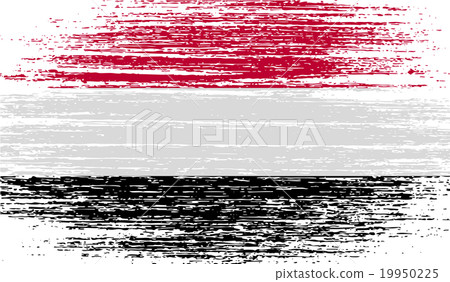 Flag of Yemen with old texture. Vector 19950225