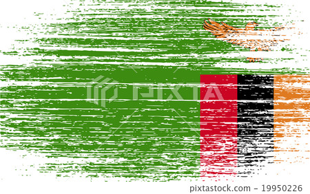 Flag of Zambia with old texture. Vector 19950226