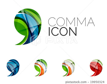 Set of abstract comma icon, business logotype 19950324