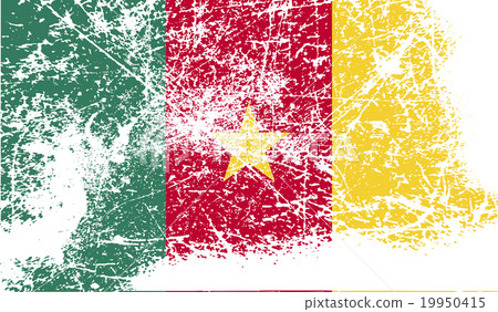 Flag of Cameroon with old texture. Vector 19950415
