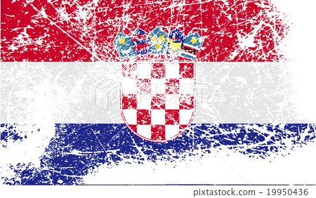 Flag of Croatia with old texture. Vector Flag of Croatia with old texture. Vector 19950436