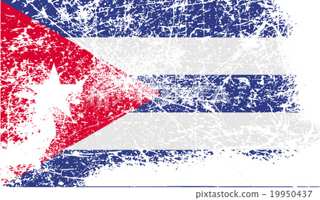 Flag of Cuba with old texture. Vector Flag of Cuba with old texture. Vector 19950437