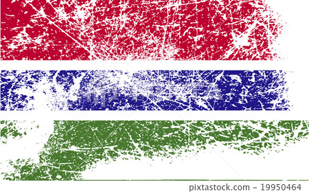 Flag of Gambia with old texture. Vector 19950464