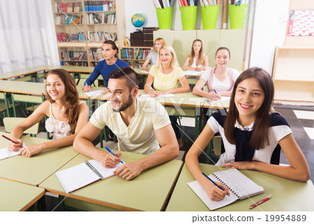 Young students studying in the classroom Young students studying in the classroom 19954889