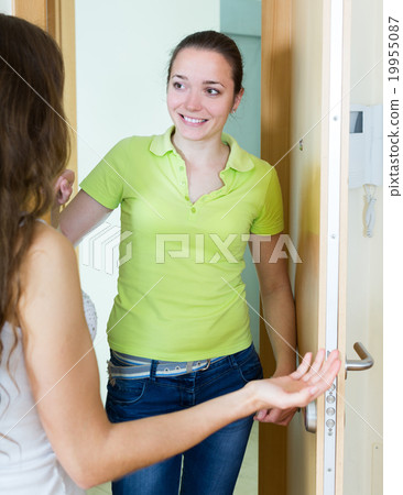 Girl hugging girlfriend Girl hugging girlfriend 19955087