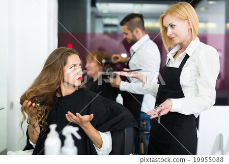girl has a fight with barber girl has a fight with barber 19955088