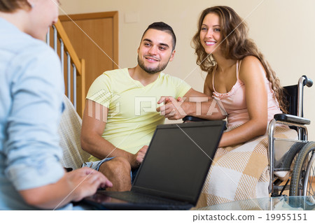 Social worker and invalid with husband Social worker and invalid with husband 19955151