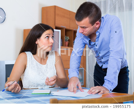 Irritated spouses having serious conversation Irritated spouses having serious conversation 19955175