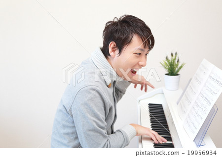 性能鋼琴樂器音樂(男性風琴大鍵琴MIDI合成器鍵盤) 性能鋼琴樂器音樂(男性風琴大鍵琴MIDI合成器鍵盤) 19956934