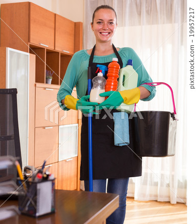 cleaner cleaning in the office-room 19957217