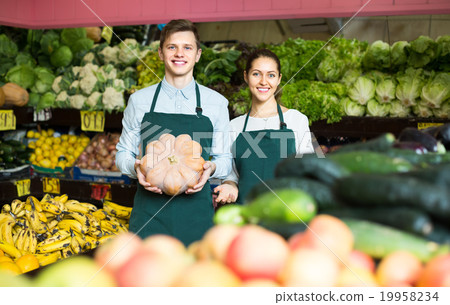 Sellers offering large squash . 19958234