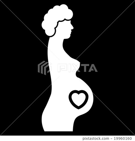 Pregnant Female Flat Icon Pregnant Female Flat Icon 19960160