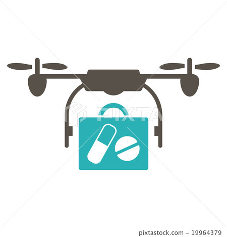 Medical Drone Shipment Icon 19964379
