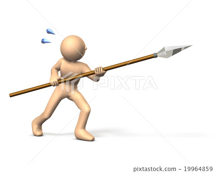 Abstract 3DCG illustration of people who challenge fight 19964859