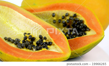Papaya on white background. 19966265