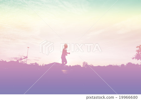 silhouette of young man 19966680