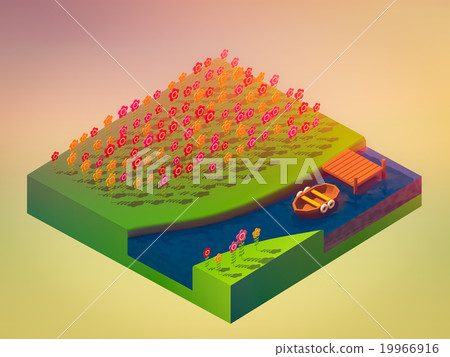 isometric nature and landscape isometric nature and landscape 19966916