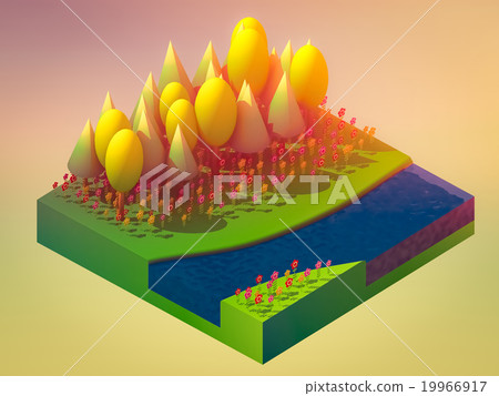 isometric nature and landscape isometric nature and landscape 19966917