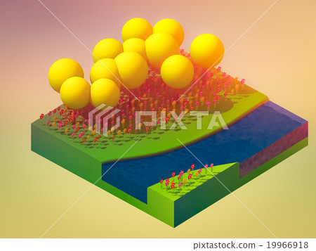 isometric nature and landscape isometric nature and landscape 19966918