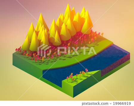 isometric nature and landscape isometric nature and landscape 19966919