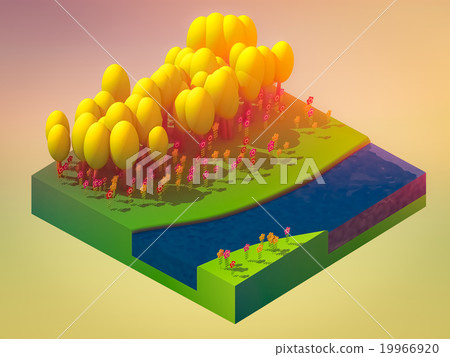 isometric nature and landscape isometric nature and landscape 19966920